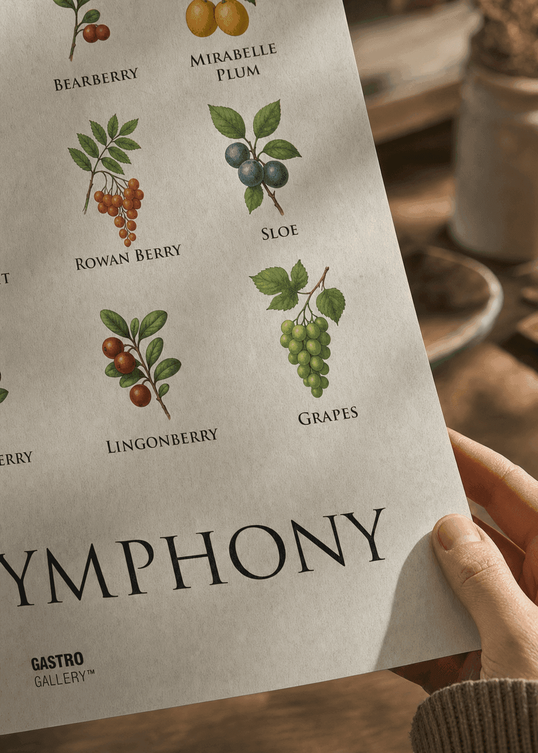 Berry Symphony — framed on a wall