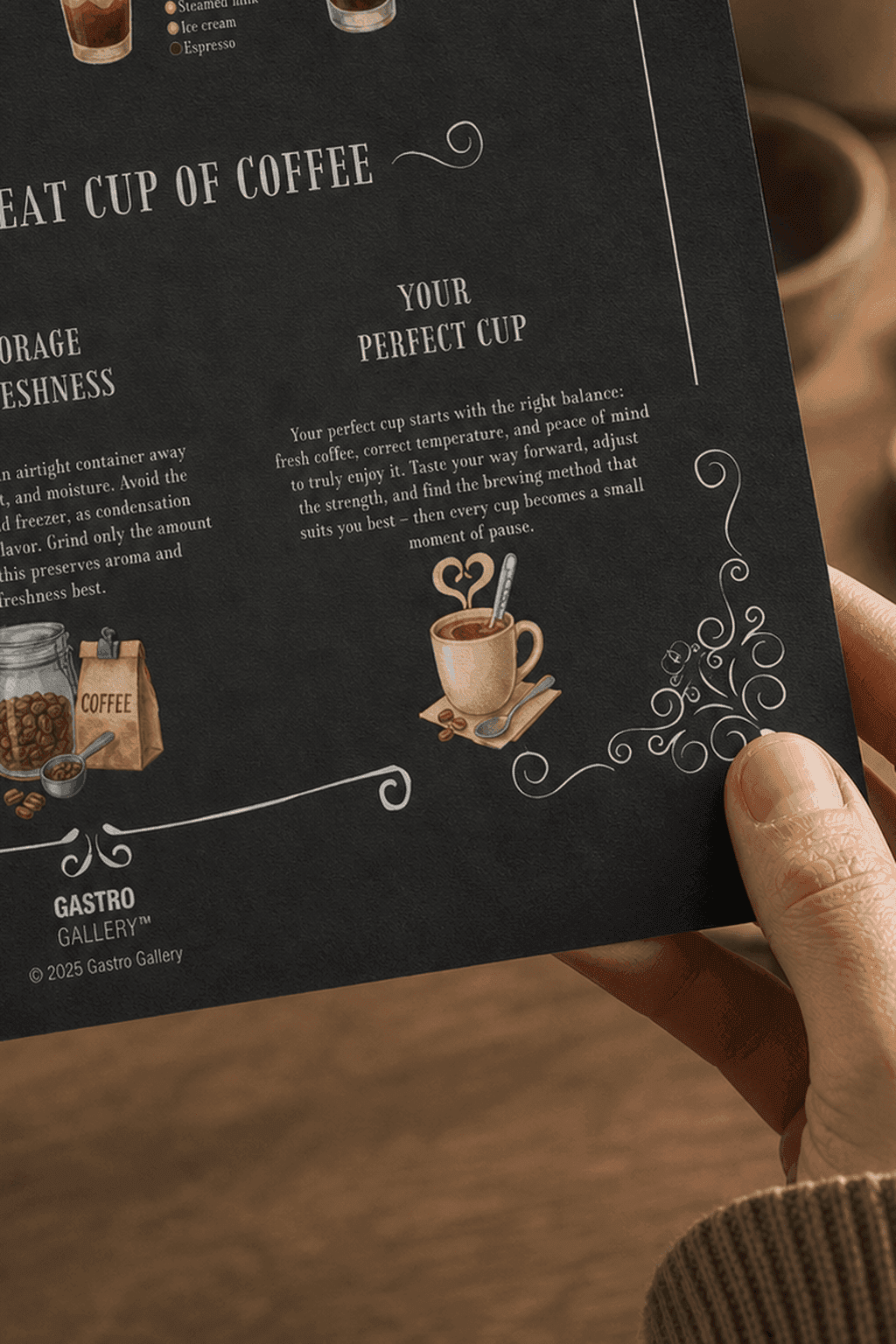 Coffee Poster — framed on a wall