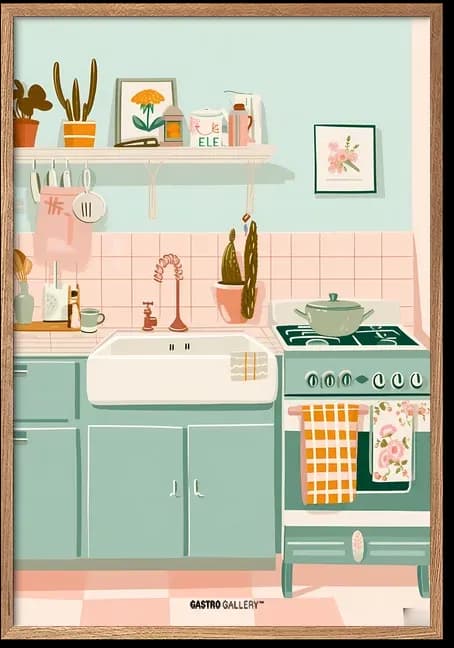 Retro Pastel Kitchen