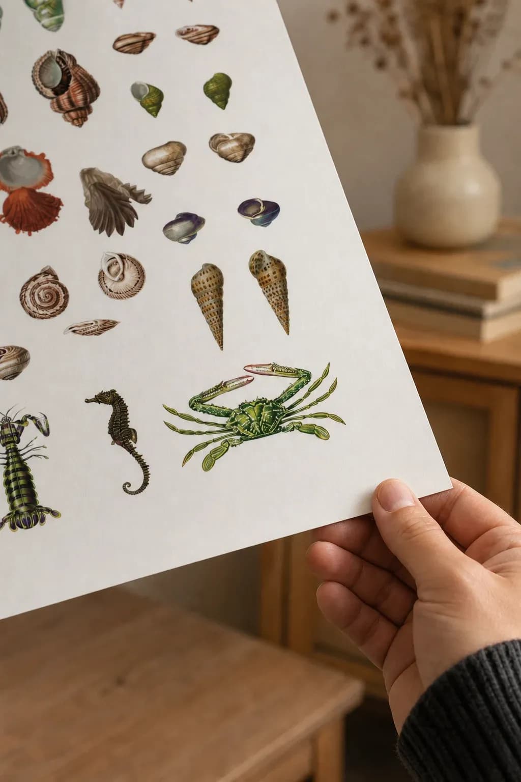 Shells and Sea Creatures — framed on a wall