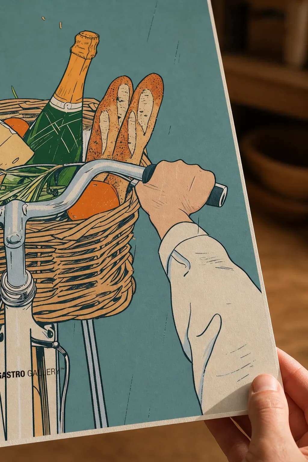 Market Day Ride — framed on a wall