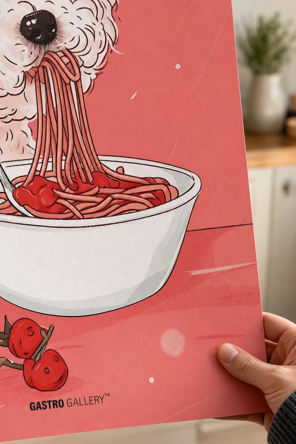 Spaghetti Poodle — framed on a wall
