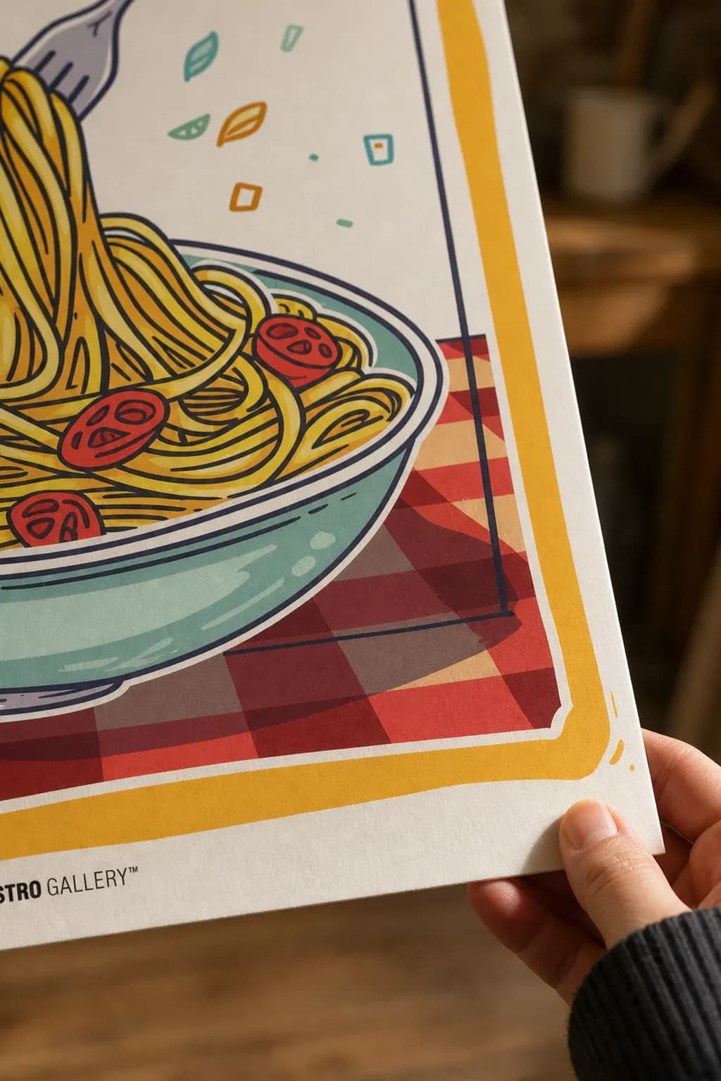 Pasta Lover — framed on a wall