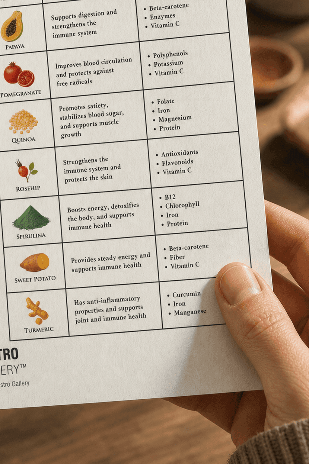 Super Foods — framed on a wall