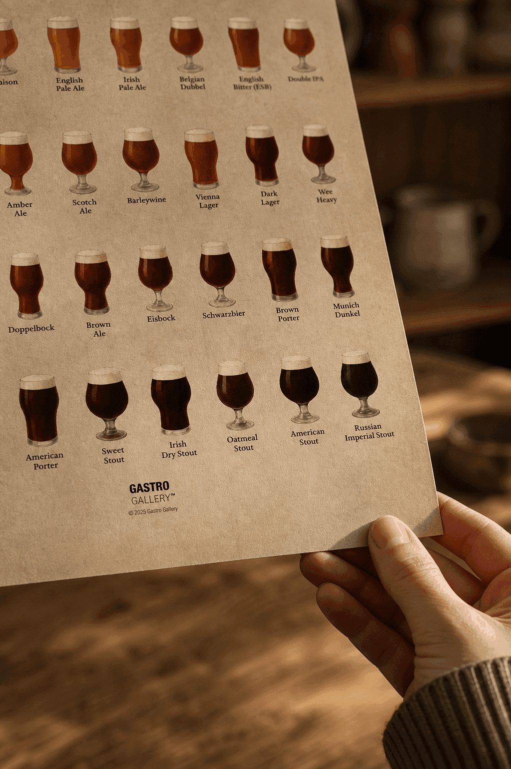 Beer Chart — framed on a wall
