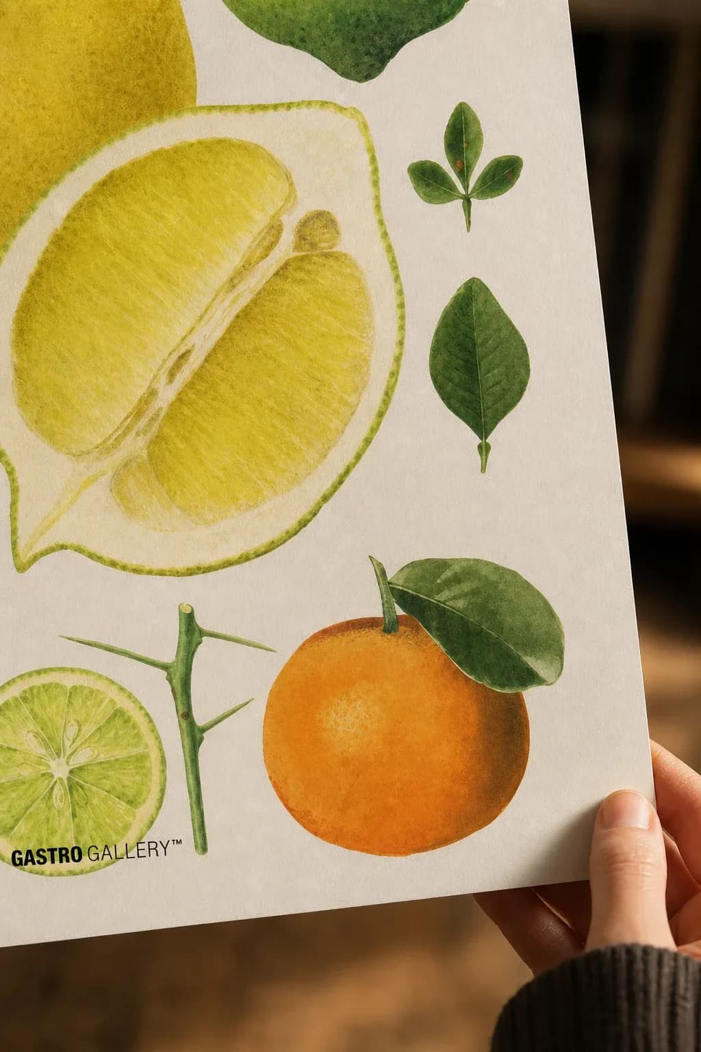 Citrus Fruits Collection — framed on a wall