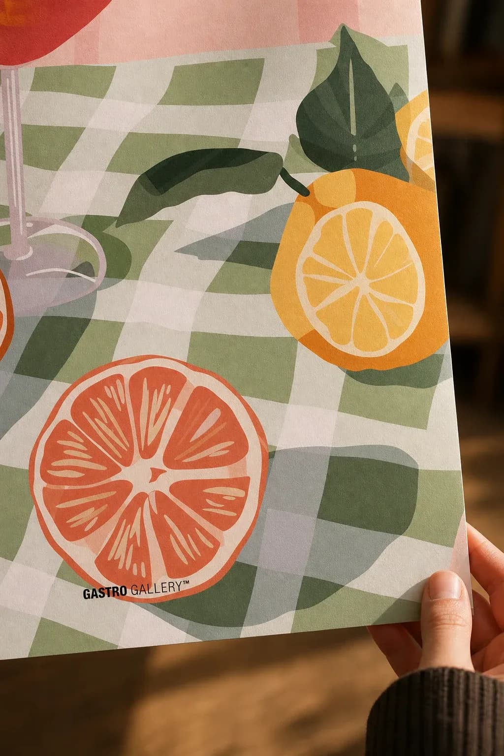Citrus Wine Moment — framed on a wall
