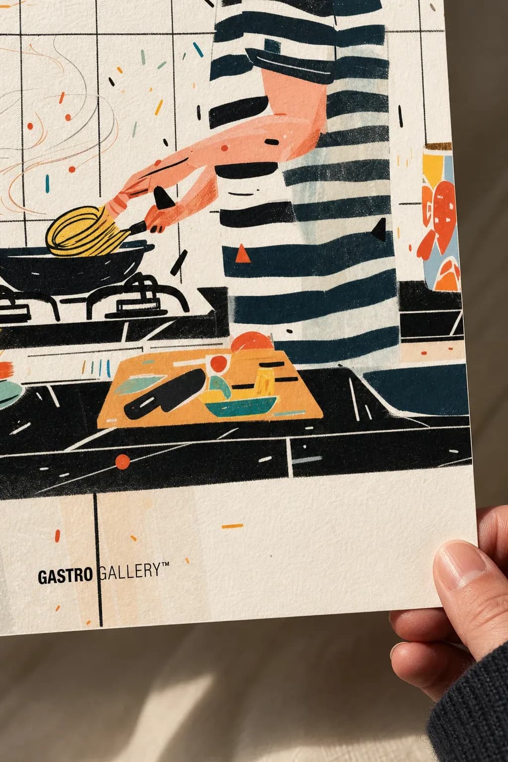 Cooking with Joy — framed on a wall