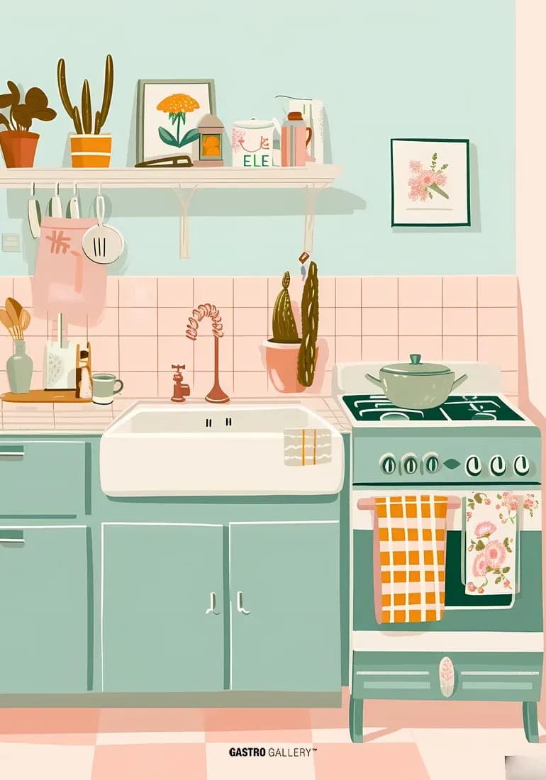 Retro Pastel Kitchen