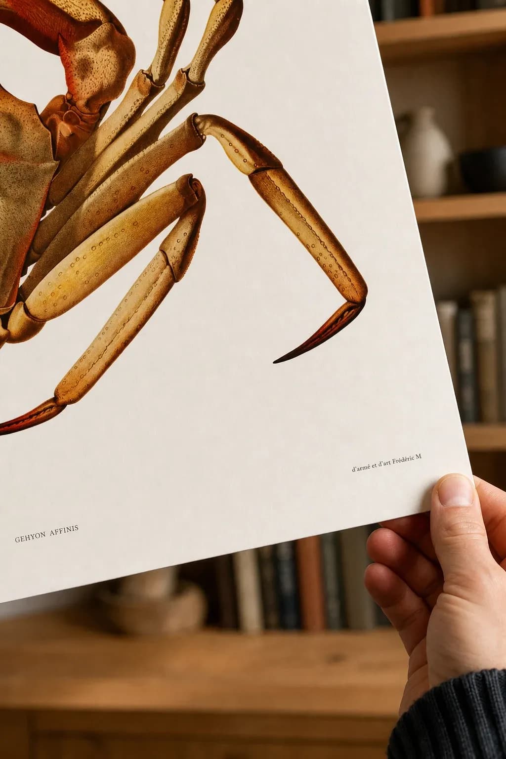 Crab — framed on a wall