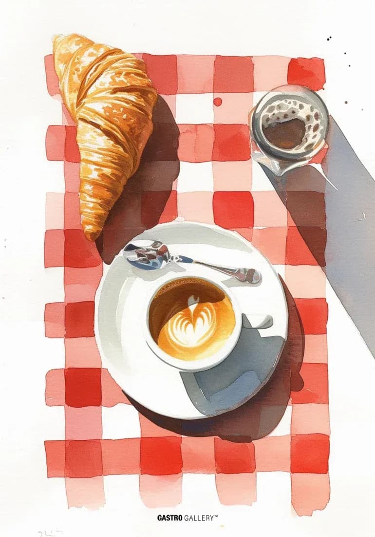 Croissant and Cappuccino