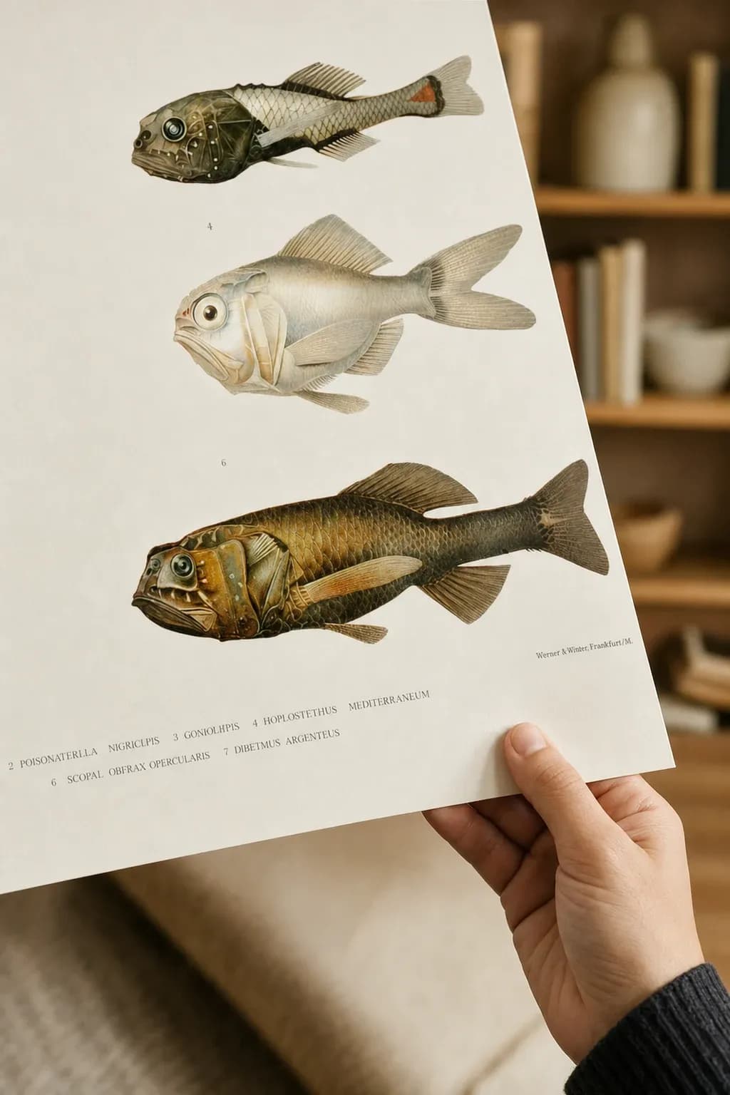 Deep Sea Fish — framed on a wall