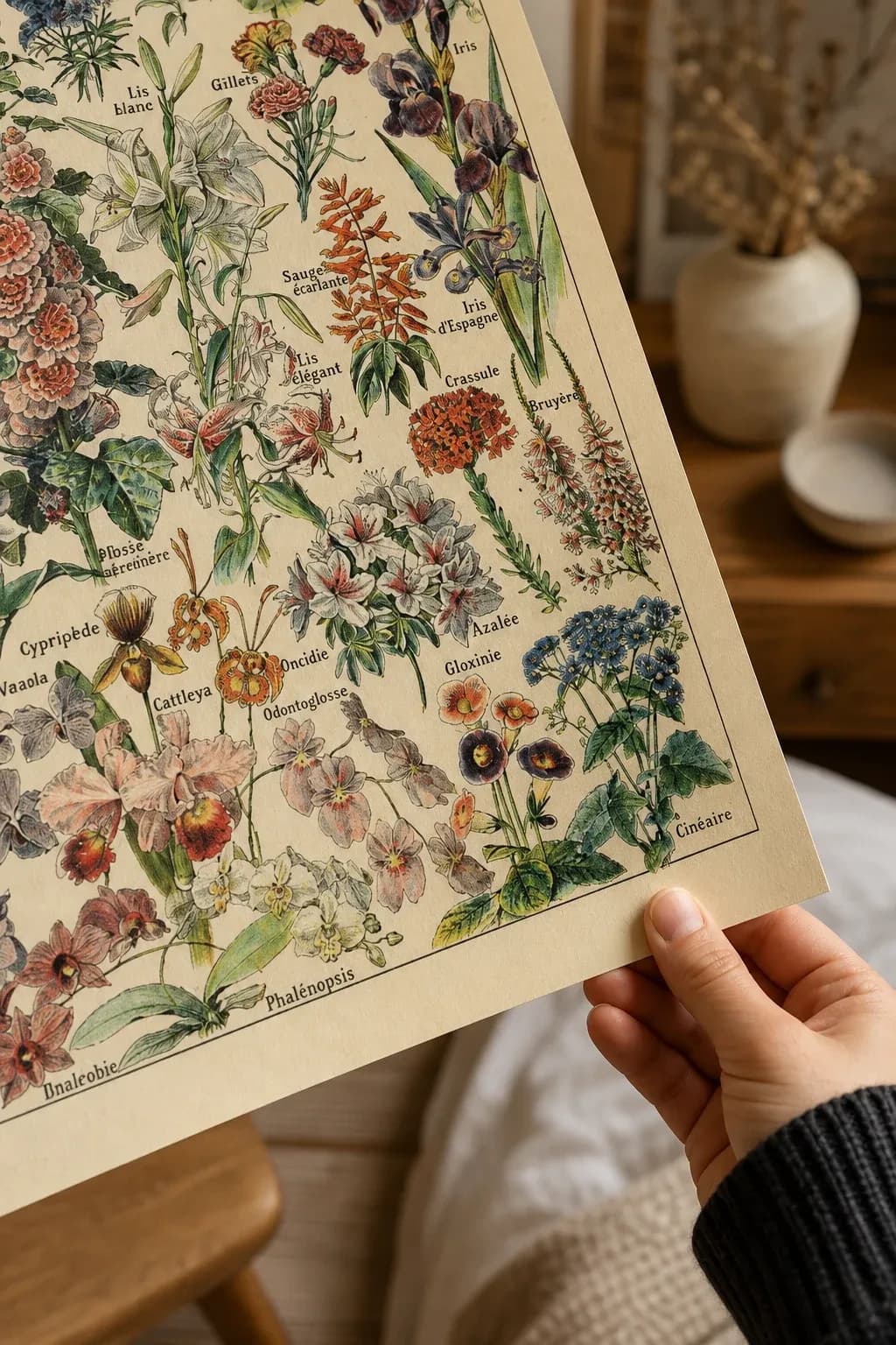 Fleurs – Adolphe Millot — framed on a wall