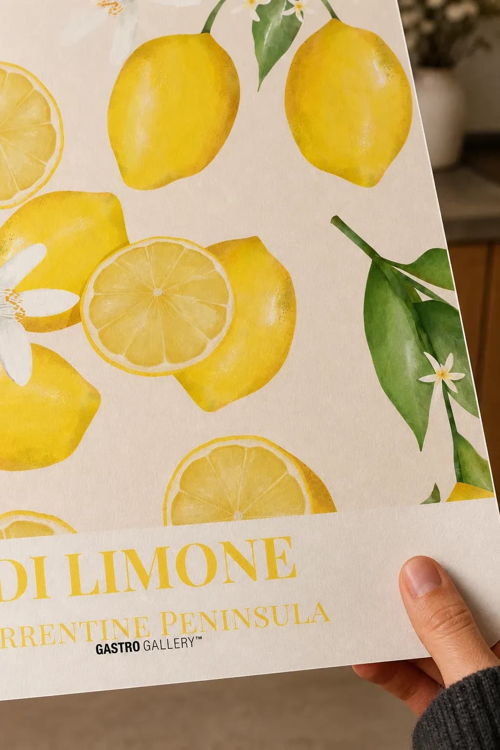 Fresh Lemons Sorrento — framed on a wall