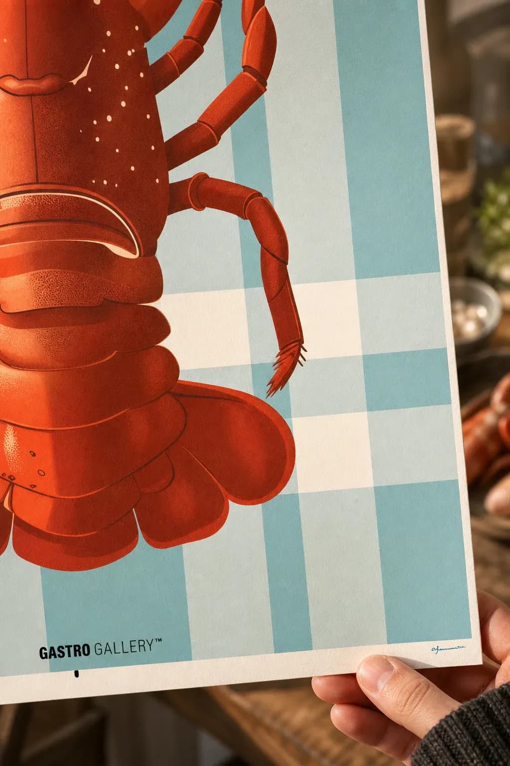 Fresh Lobster — framed on a wall