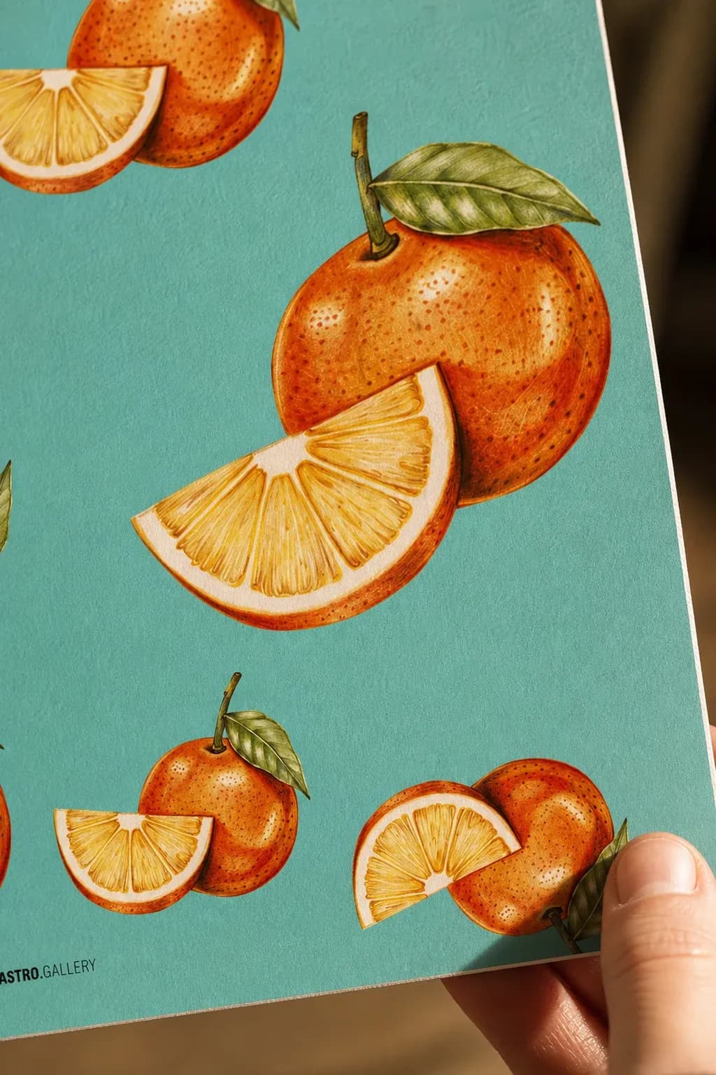 Fresh Oranges — framed on a wall