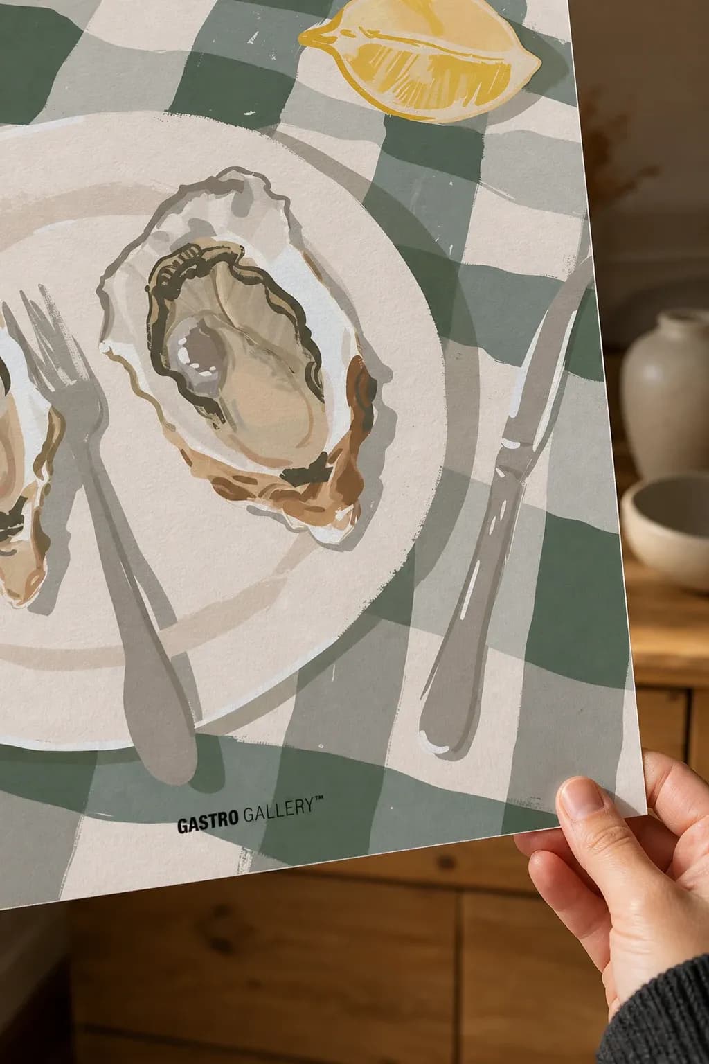 Fresh Oysters — framed on a wall