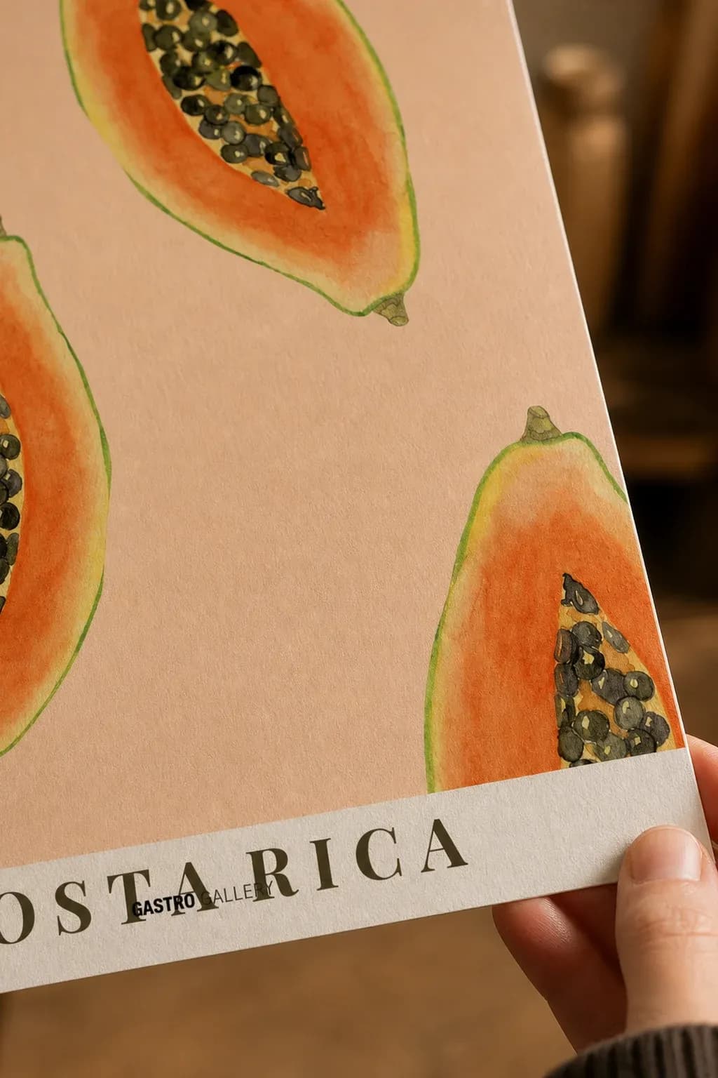 Fresh Papaya Slices — framed on a wall