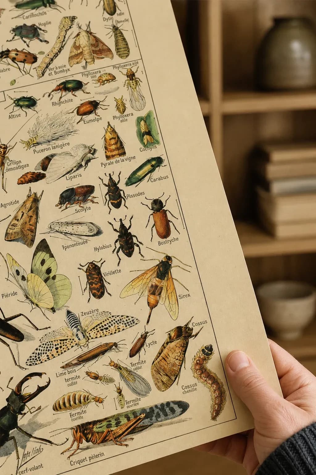 Insects – Adolphe Millot — framed on a wall