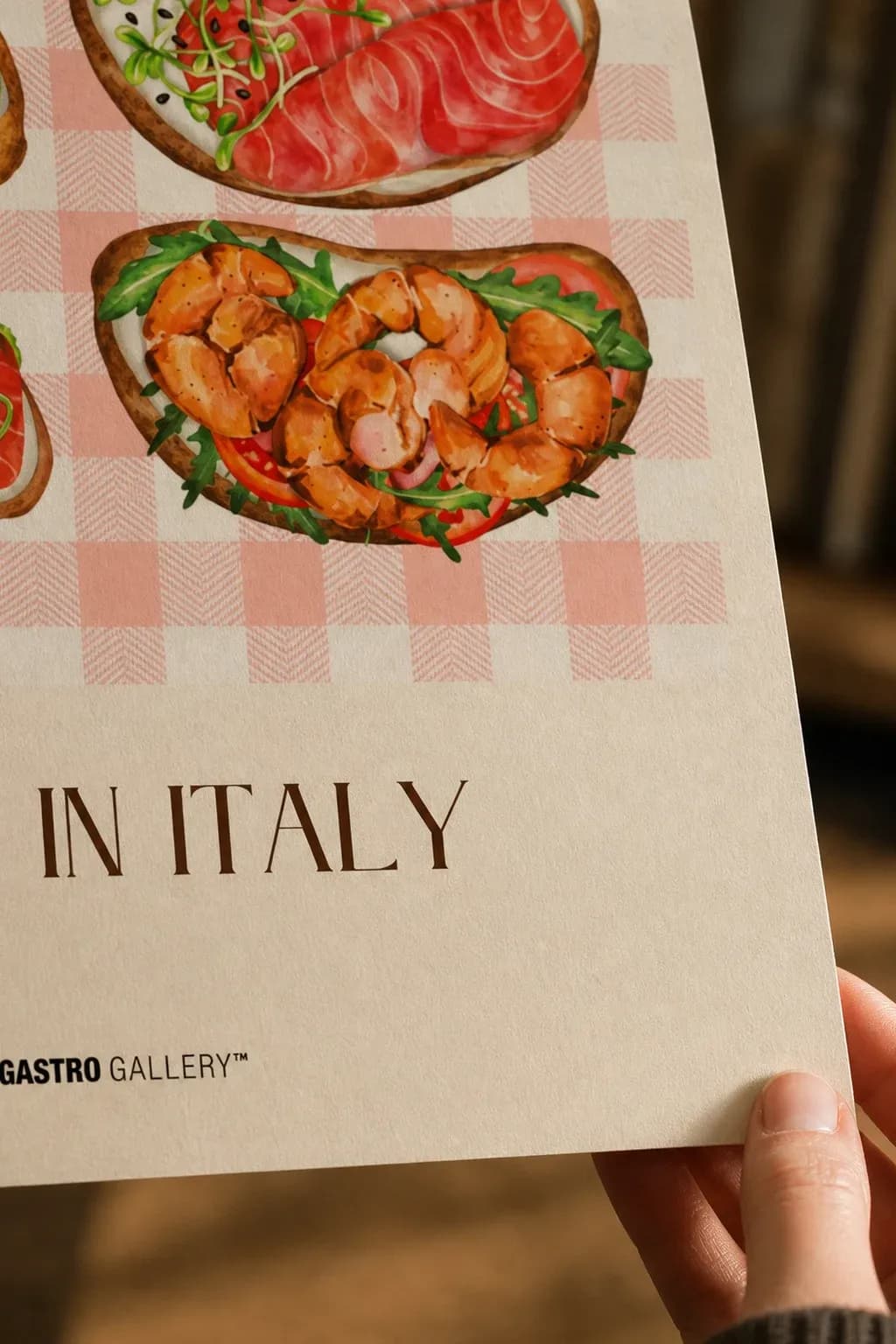 Italian Bruschette Selection — framed on a wall