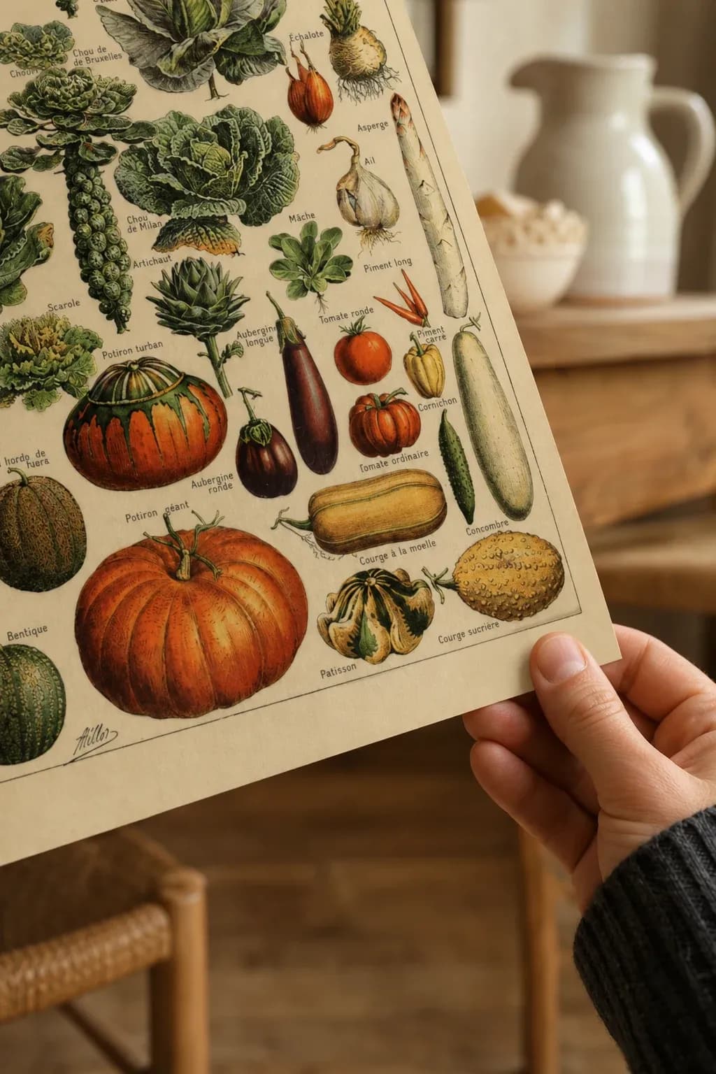 Legumes – Adolphe Millot — framed on a wall