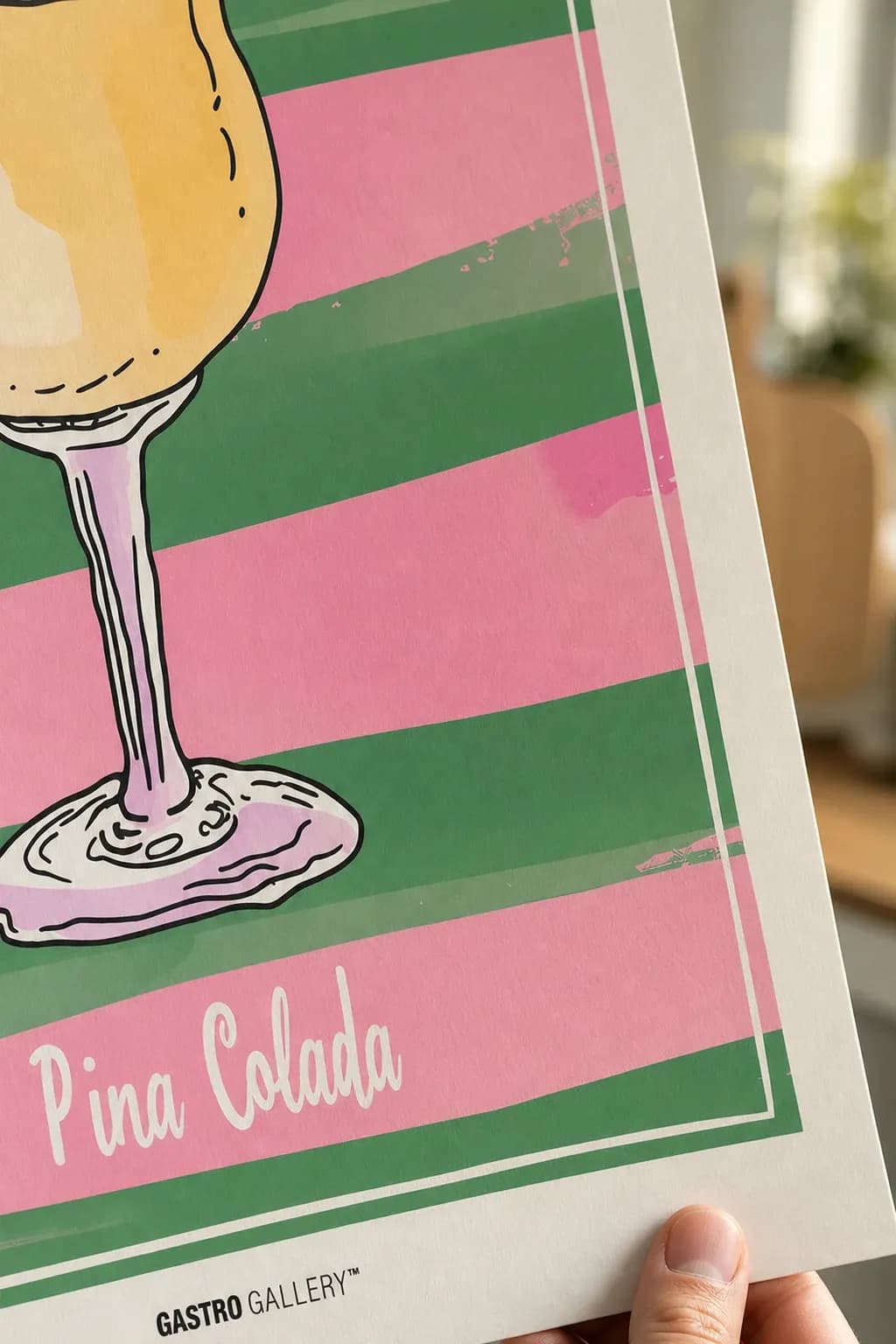 Pina Colada Cocktail — framed on a wall