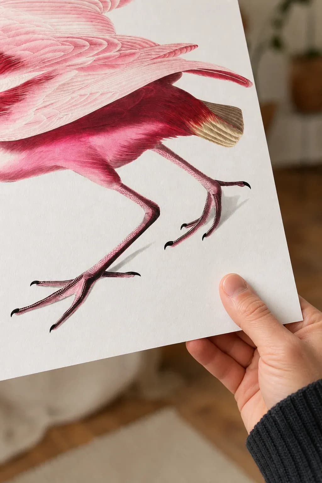 Pink-backed Stork — framed on a wall