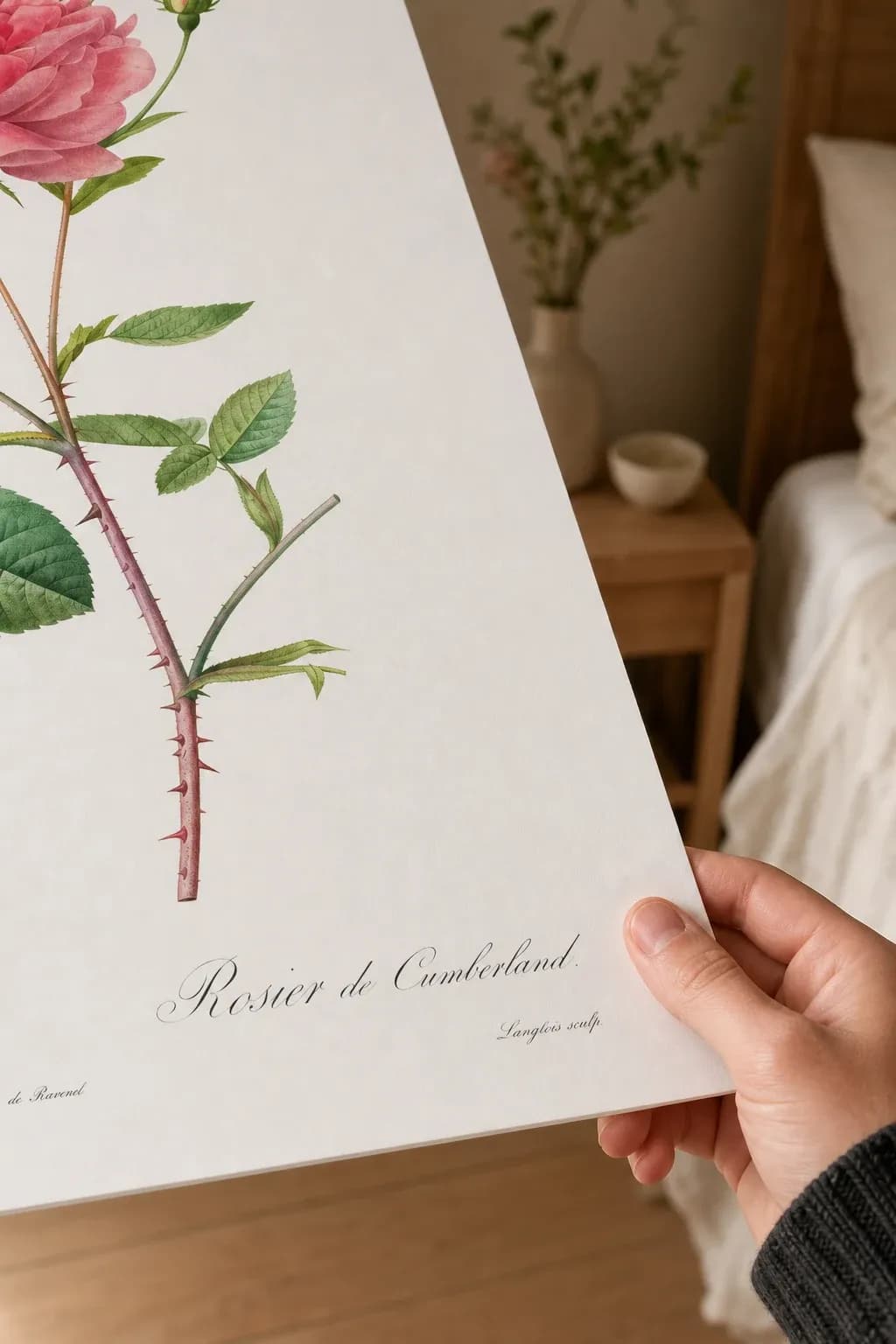 Rosier de Cumberland — framed on a wall