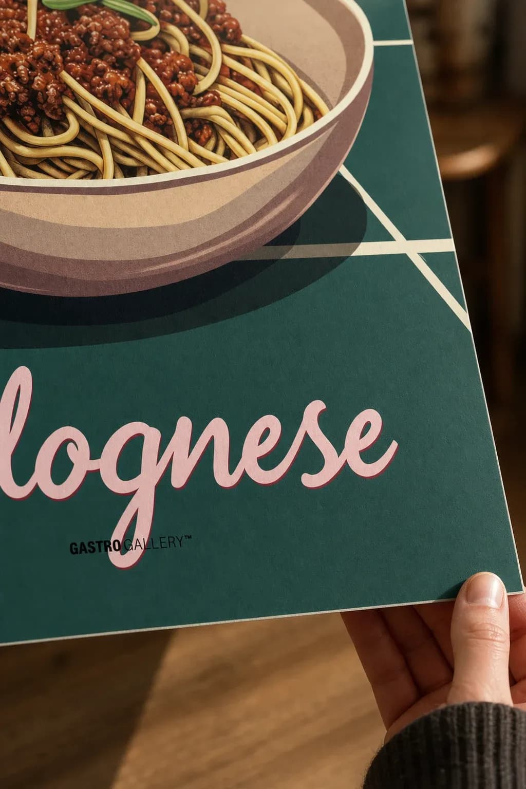 Spaghetti Bolognese — framed on a wall