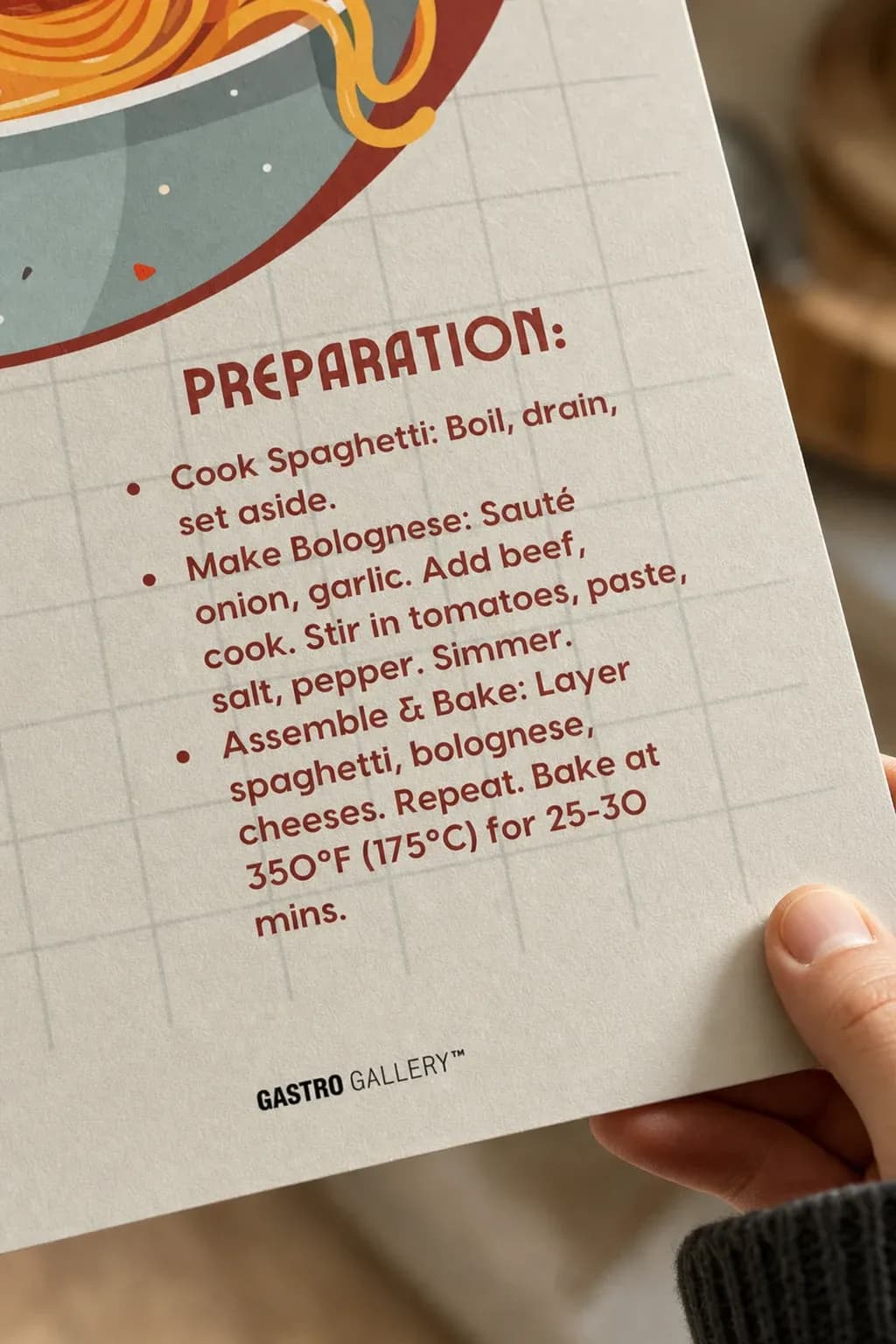 Spaghetti Bolognese Recipe — framed on a wall