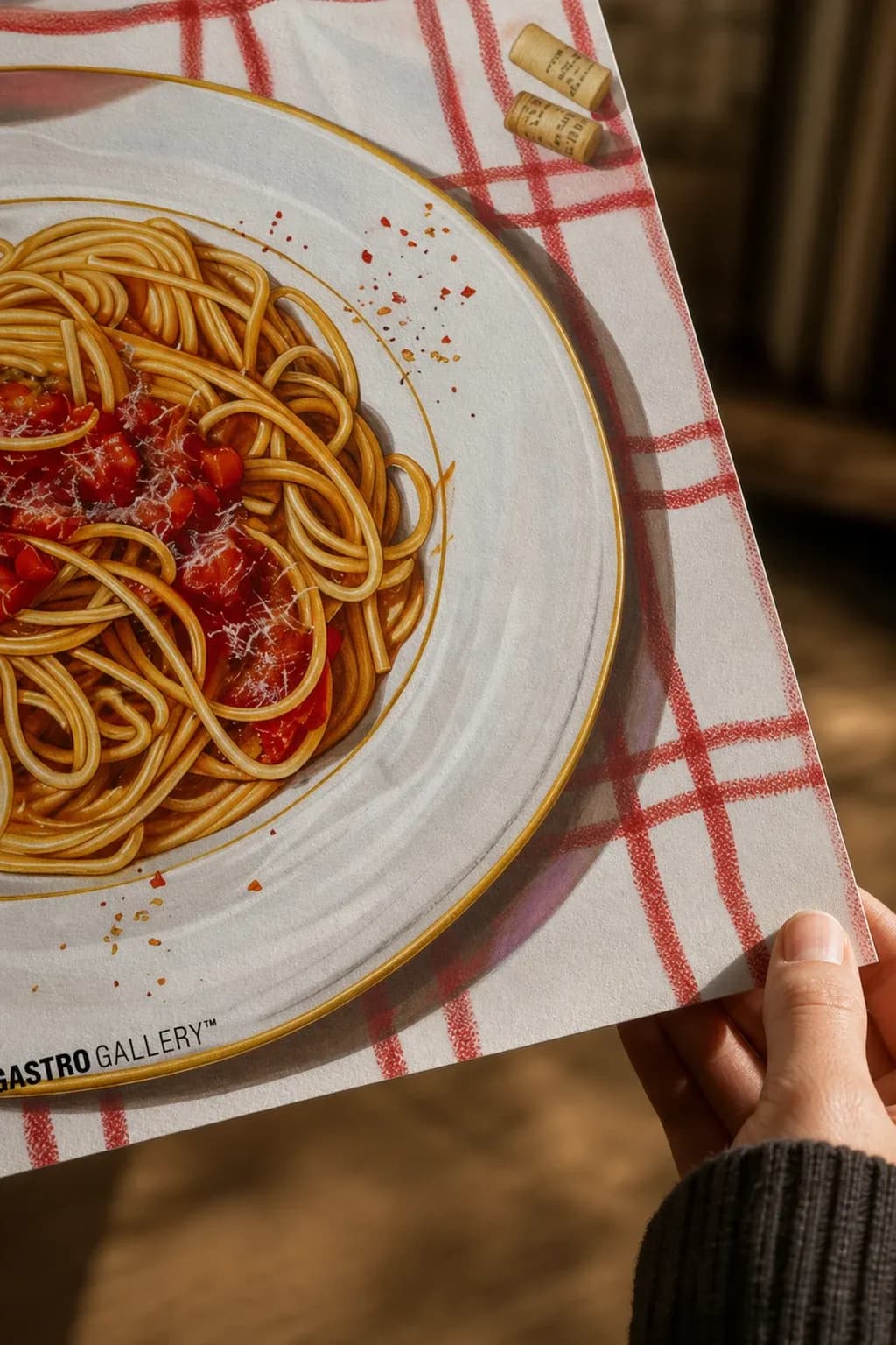 Spaghetti Pomodoro — framed on a wall