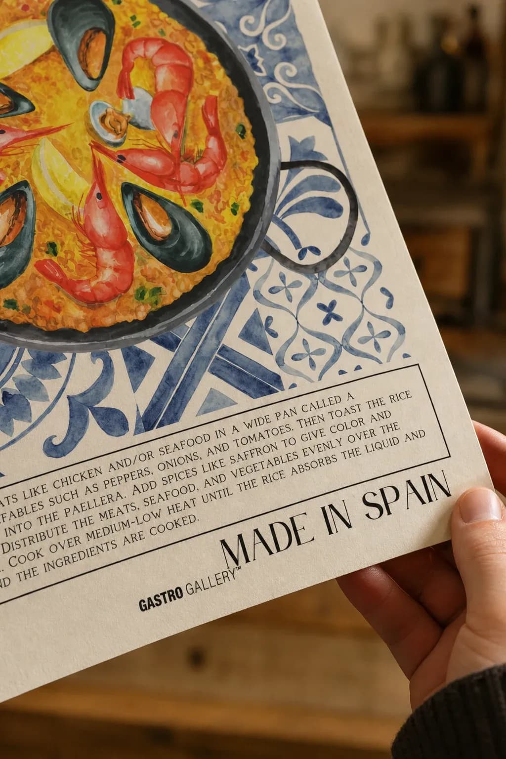 Spanish Paella Seafood — framed on a wall