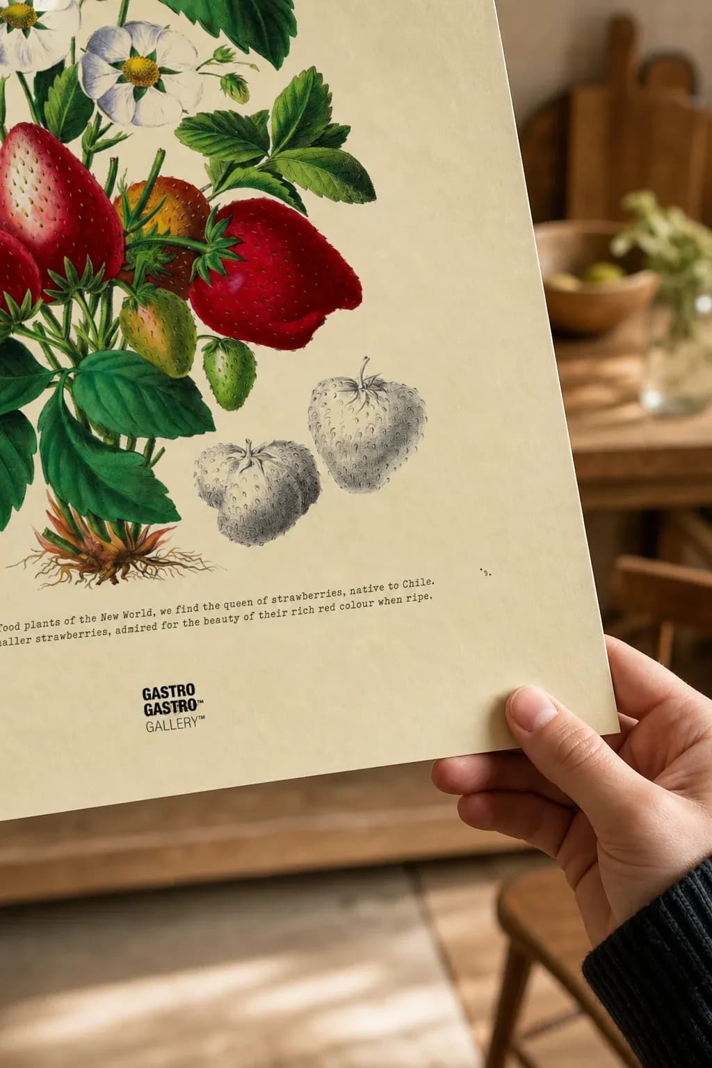 Strawberries — framed on a wall